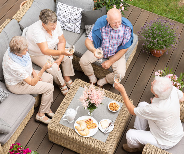 Grilling Area Seniors Enjoying Barbeque Time 1 | Heritage Waterside Outdoor Grill