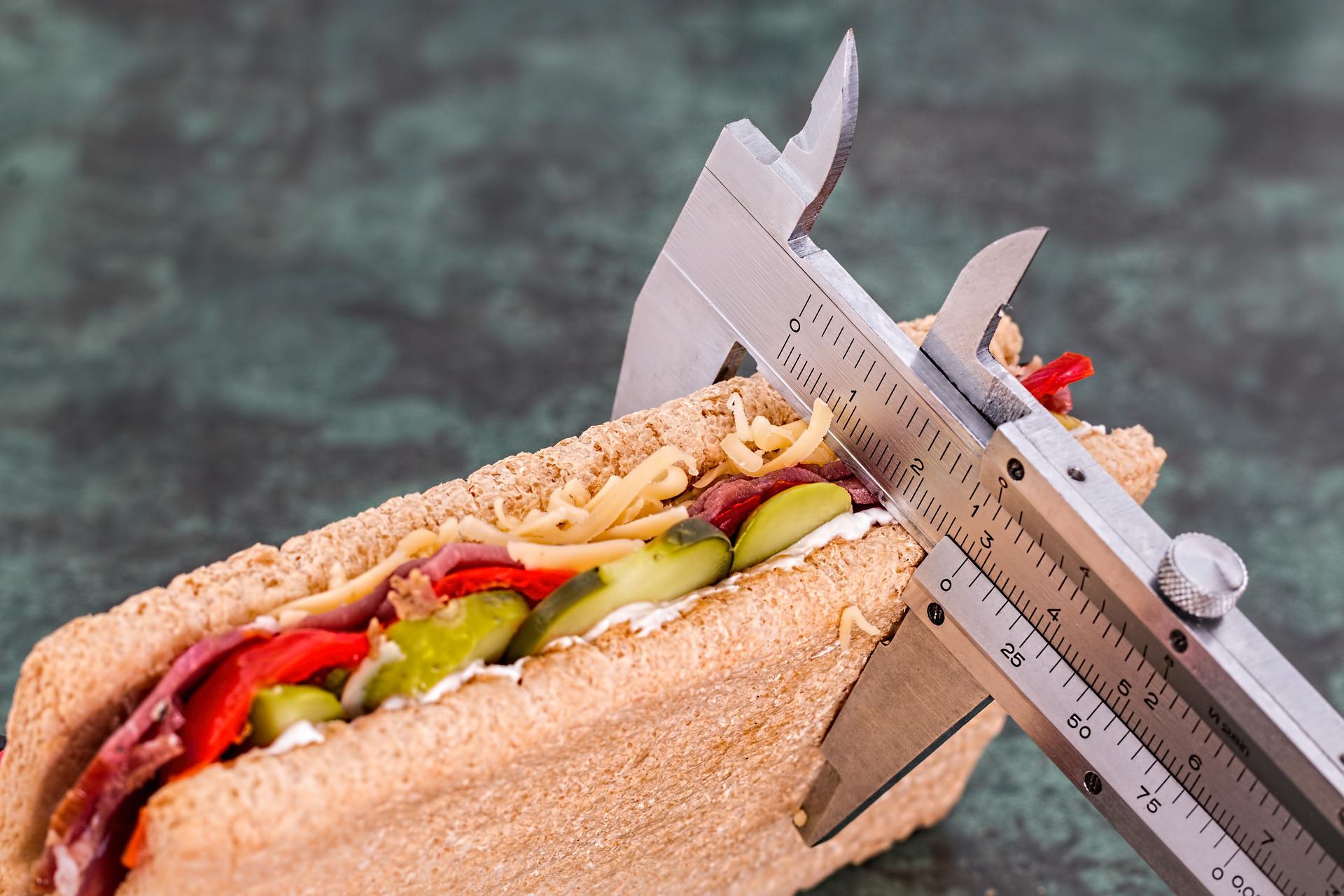 A Sandwich Measured Using A Vernier Caliper Ruler To Symbolize Healthy Diet. | Bahama Bay Resort.