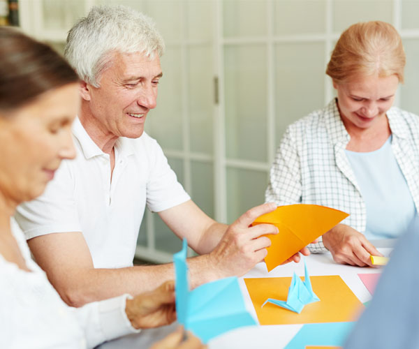 Arts And Crafts Room Seniors Doing A Crafting Activity | Heritage Waterside Arts And Crafts Room | Bahama Bay
