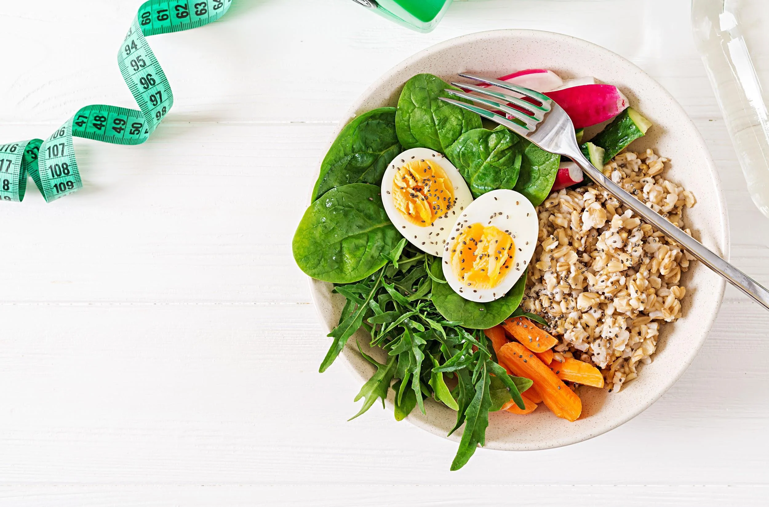 A Plate Of A Well-Balanced Meal And A Measuring Tape To Symbolize Proper Nutrition And Healthy Diet. | Bahama Bay Resort.